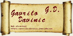 Gavrilo Davinić vizit kartica